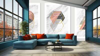 Abstract Math art background vector. Modern block color art wallpaper. Geometric marbling gold style texture. Cubism s low-poly backgrounds. Good for home deco, wall art, poster, invite and cover. Wall mural